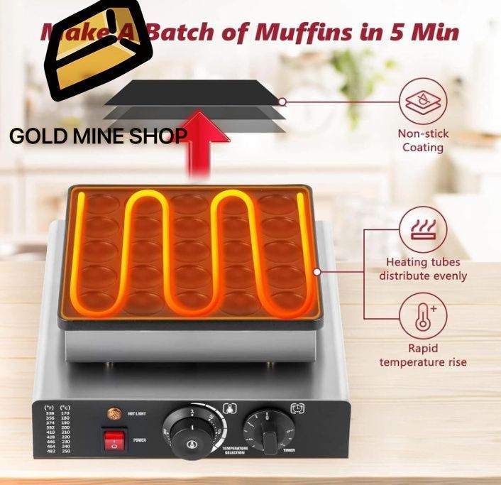 850Wミニダッチパンケーキパンエレクトリックノンスティックワッフルマシン50-300℃調整