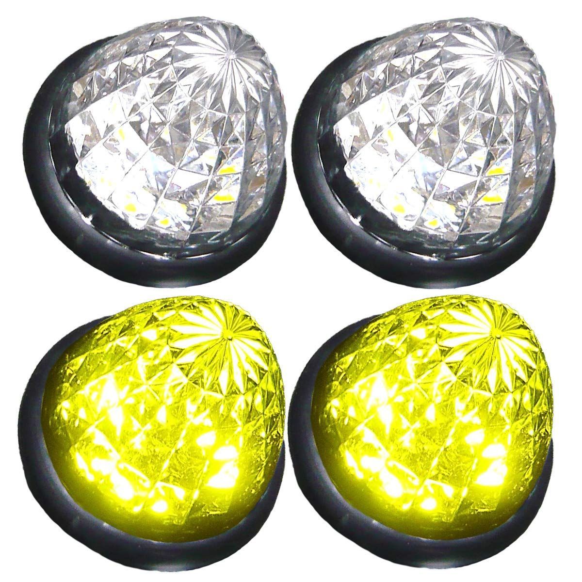 イエロー 特注品 トラック用 マーカーランプ LED サイド マーカー 16LED 24V 用 汎用 4個 セット ブルー/イエロー/レッド/ホワイト/グリーン 各色あり (イエロー 特注品)