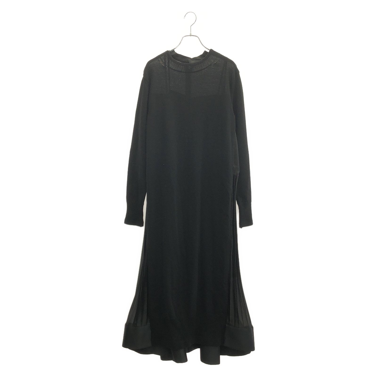 サカイ Sacai ワンピース ワンピース ブラック ウール ワンピース レディース Used C