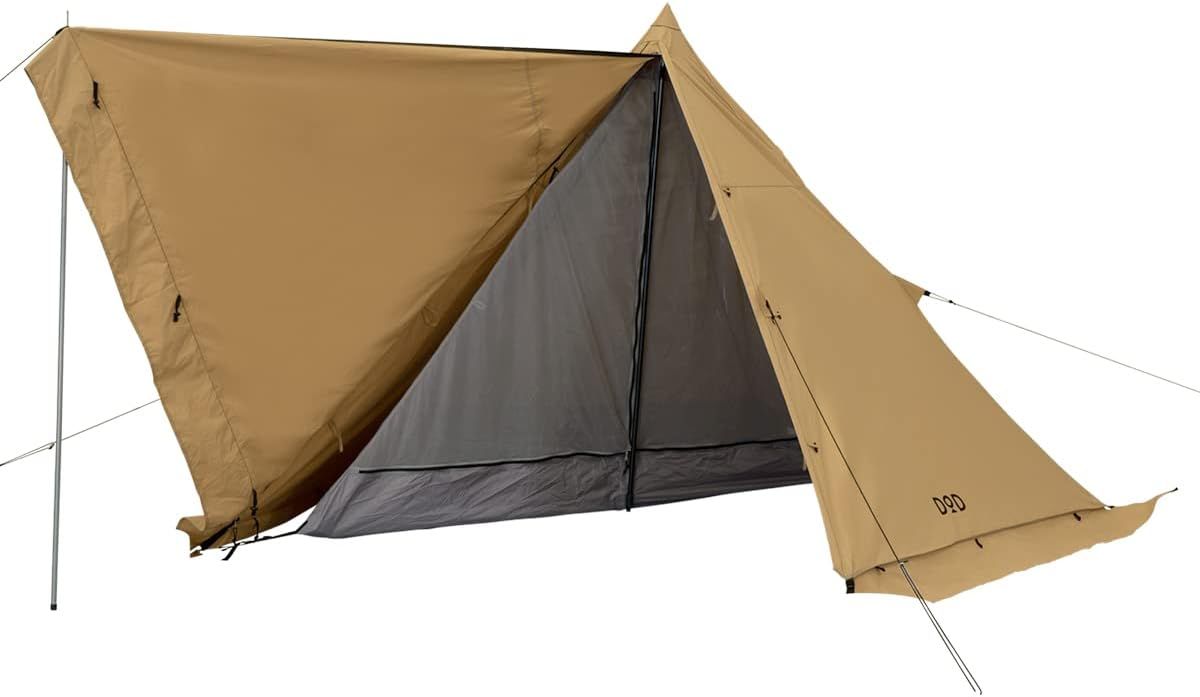 DOD(ディーオーディー) ムシャテント 1人用 火の粉に強い TC 素材の ソロテント T1-819-TN/BK/KH