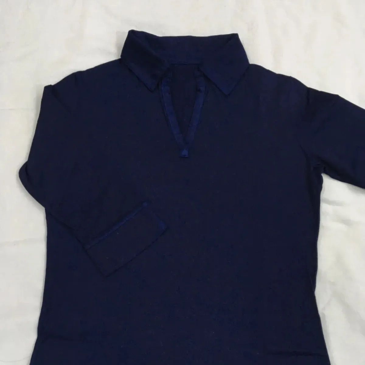 本藍染 Tシャツ 衿付き 5分袖