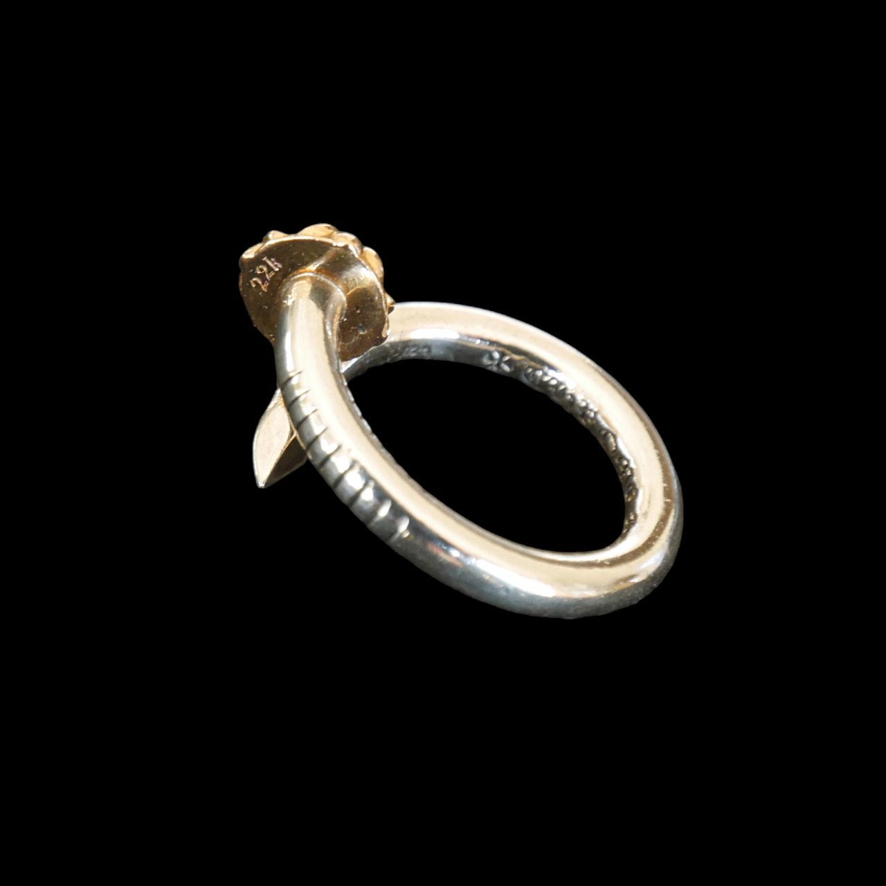 CHROME HEARTS クロムハーツ ネイル クロスボール リング 22K 11号