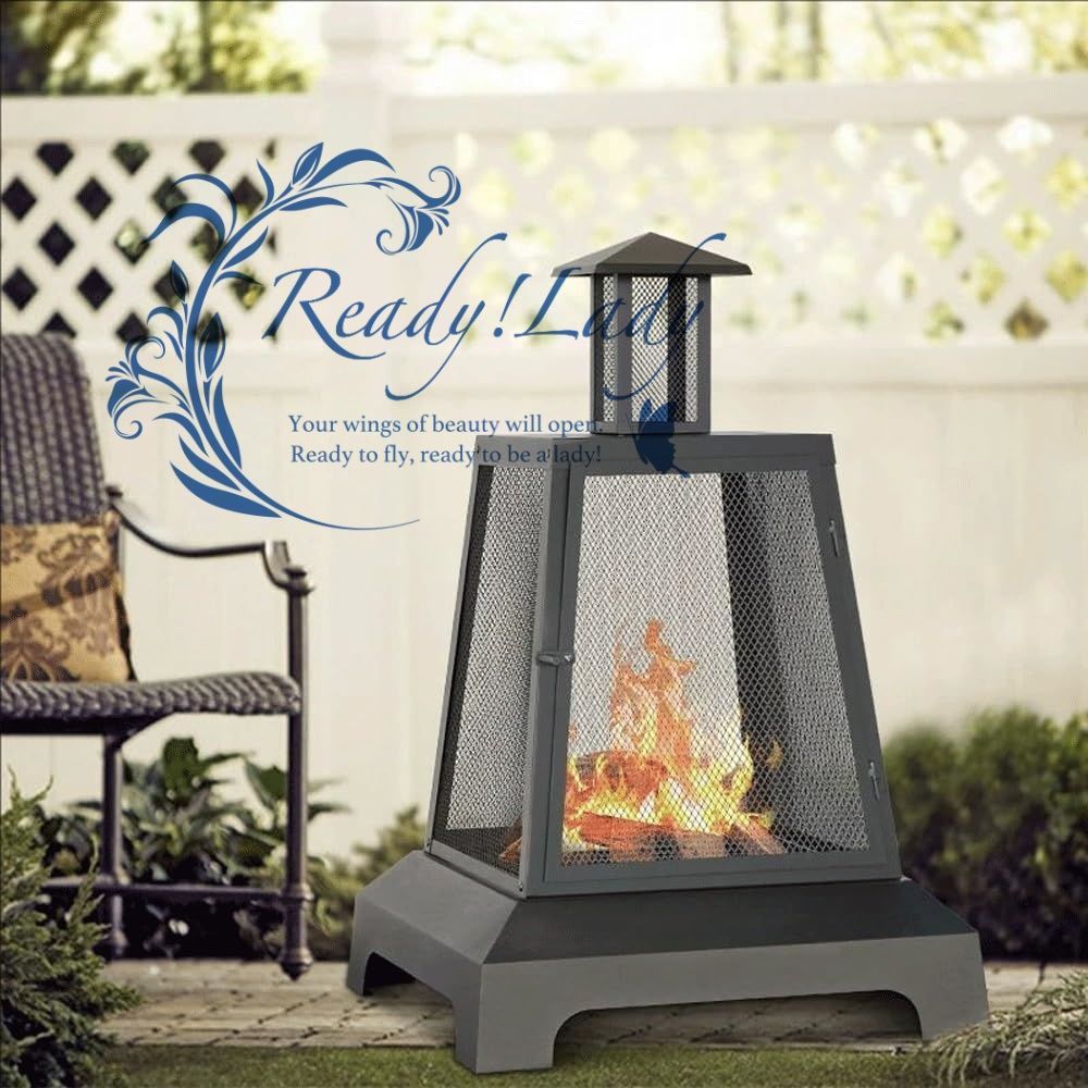 屋外暖炉 ガーデンヒーター キャンプ暖房 防風 耐水 70×70×106cm アウトドア 暖房器具 薪ストーブ ロケットストーブ 焚火台 テントストーブ 一人用 暖炉 火床 庭 テラス 暖房 秋冬 OLIVEOS_COM_TR