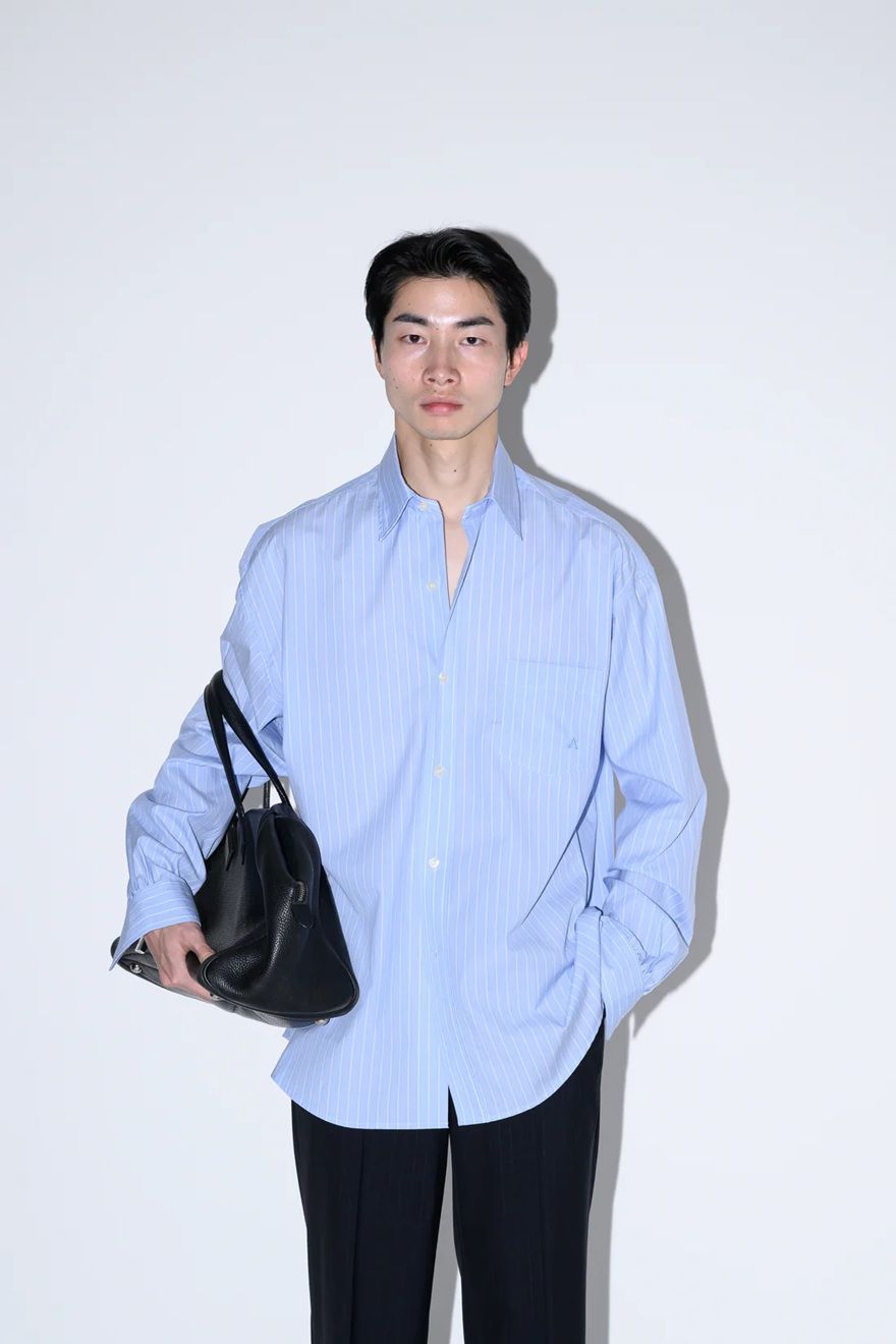 初期 apartment three oversized shirt ブルー 2 初期 apartment three oversized shirt ブルー 2