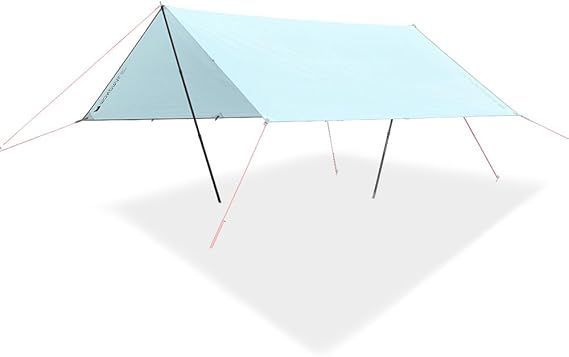 定番，HOT MONORAL (モノラル) キャンプ タープ (空色) スカイフィルム150SIL（ペグ付属なし） 正方形 (スクエア形) MT-0039 / 1～3人用 応募券