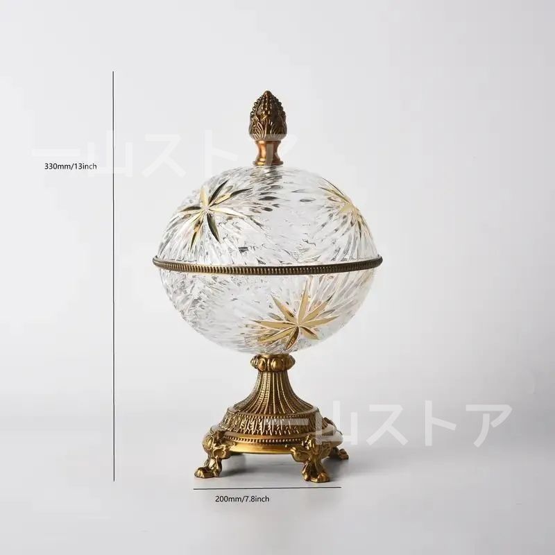 レトロな金塗装ガラスフルーツプレート