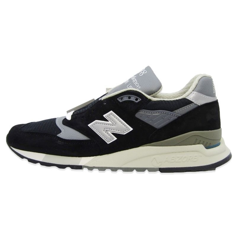 未使用 New Balance ニューバランス 27cm U998BL MADE IN USA ランニングシューズ 米国製 スエード メッシュ ブラック 黒 BLACK 35003913