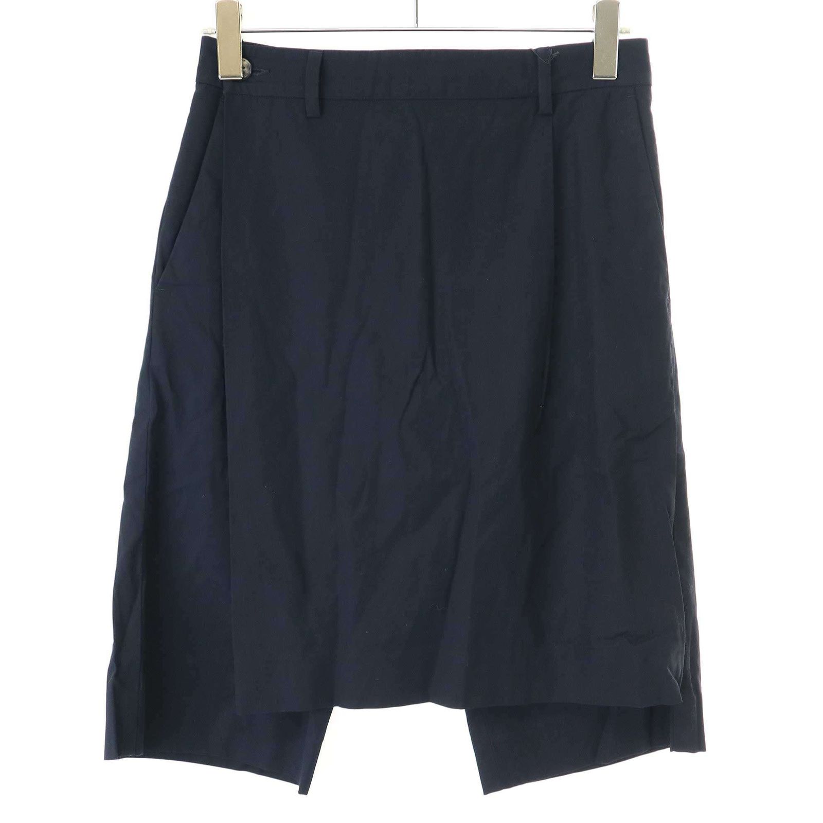 DRIES VAN NOTEN ドリスヴァンノッテン 22SS PARWIN ラップショートパンツ 221-020924-4284-509 ネイビー 44 DRIES VAN NOTEN ドリスヴァンノッテン 22SS PARWIN ラップショート