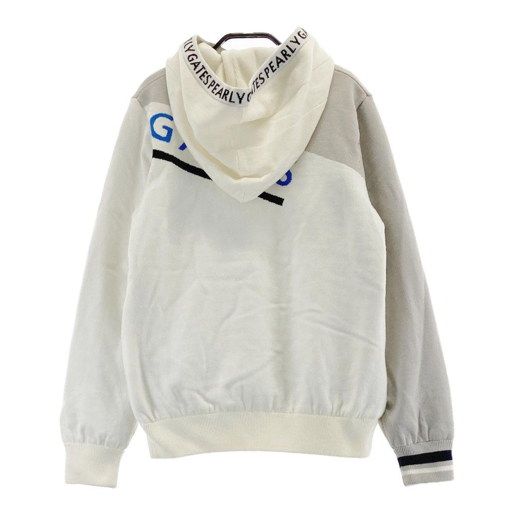 サイズ 1 PEARLY GATES パーリーゲイツ モデル ツインニット パーカー セーター ホワイト系 240101198666 ゴルフウェア レディース ストスト