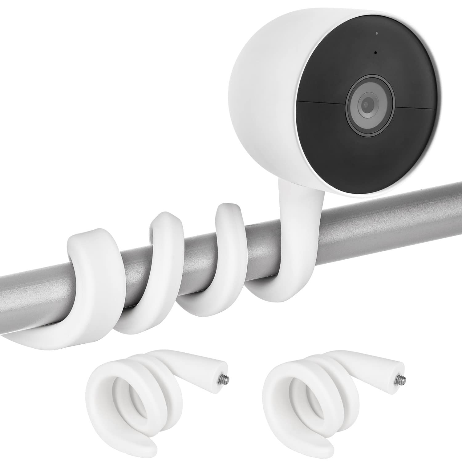 2パック フレキシブルツイストマウント Google Nest Cam用 屋外または屋内用 バッテリー付き 調節可能なグースネックマウントブラケット 工具不要のどこにでも巣カメラを取り付けられます - ホ