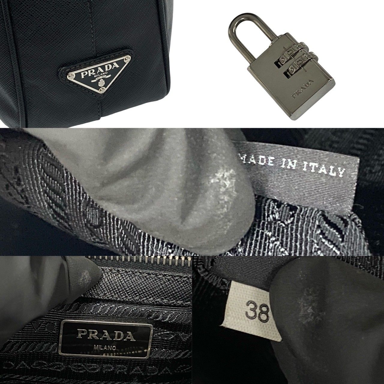 極 美品 希少品 PRADA プラダ 三角ロゴ 金具 サフィアーノ レザー ビジネスバッグ ブリーフケース A4収納可能 ブラック 黒 84234 -  メルカリ