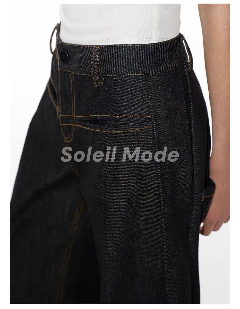 JCAESAR DENIMS ローライズ ワイドレッグパンツ サーベルカット