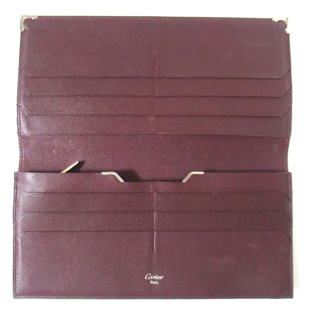美品 CARTIERカルティエ がま口 長財布 ロングウォレット 二つ折り財布 econext_1018-a2428y-m3b