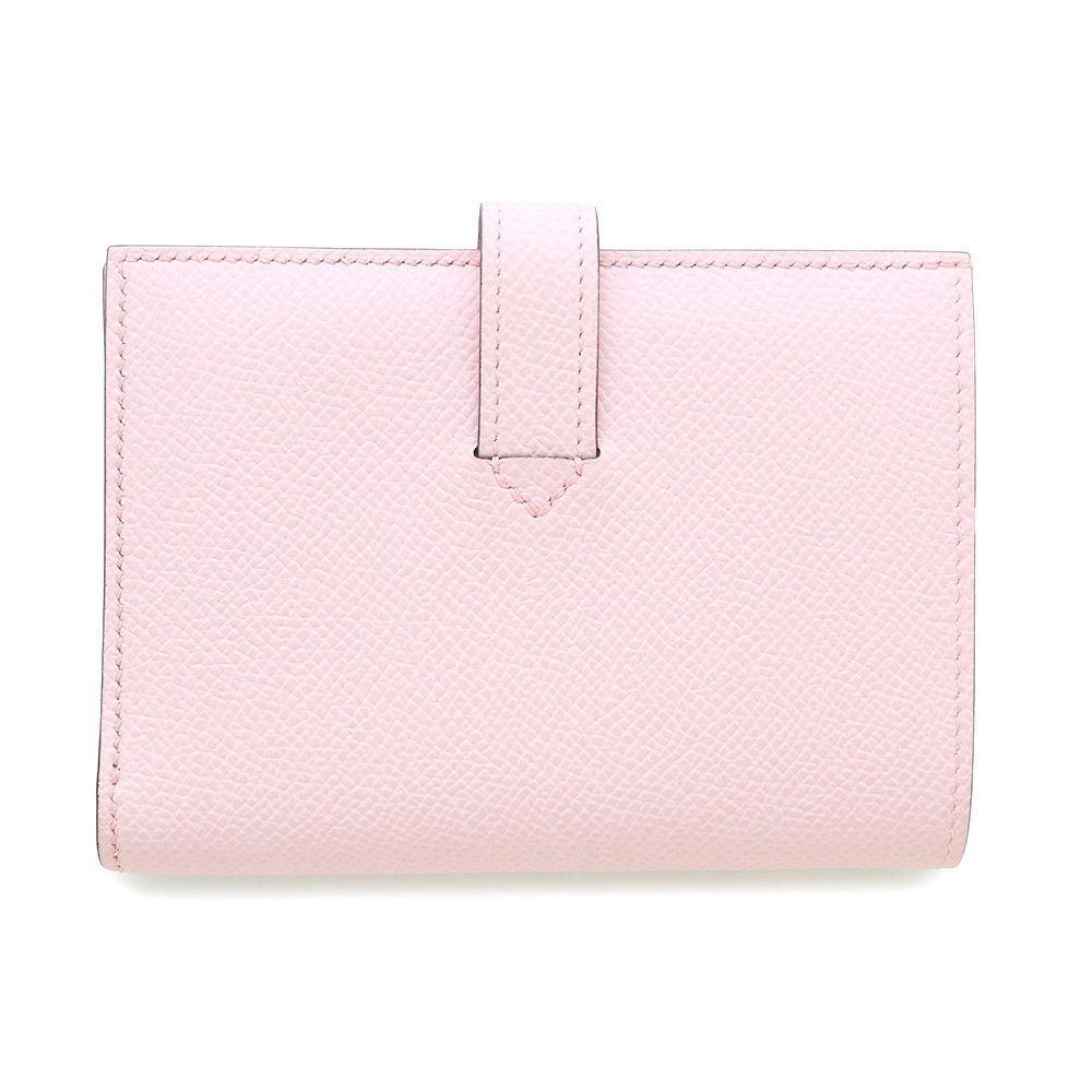 エルメス 二つ折り財布 Hパッサン コンパクト ローズダーリン/シルバー  