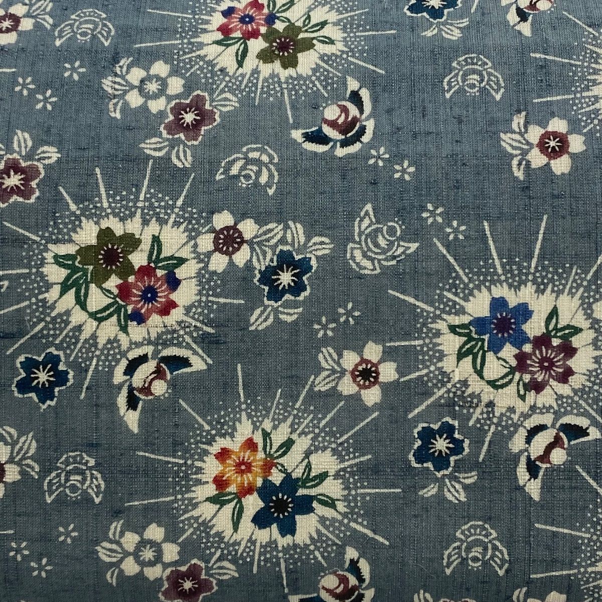 401mn32◇平野晋二郎 沖縄無形文化財 本場琉球紅型 名古屋帯◇未使用品 平野晋二郎】 本場琉球紅型染九寸名古屋帯 「竹梅飛鶴文」 スッと自然