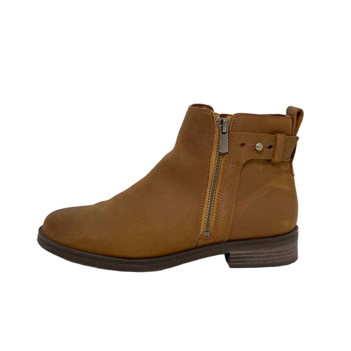 Clarks クラークス ショートブーツ 4 D レディース - ブラウン サイドゴア レザー