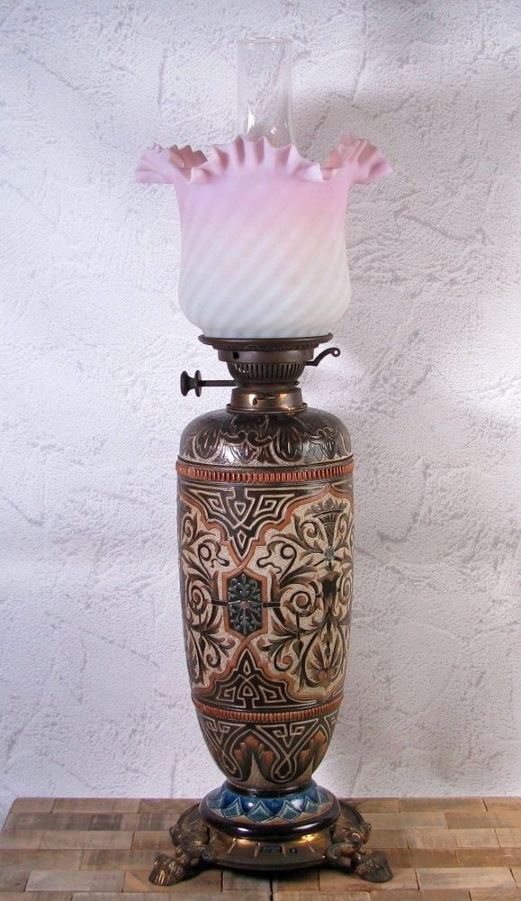 19世紀 イギリスアンティーク 品 Hinks ＆ Sons 特大オイルランプ 高さ 70cm ロイヤルドルトン ヒックスアンドサンズ 25j017