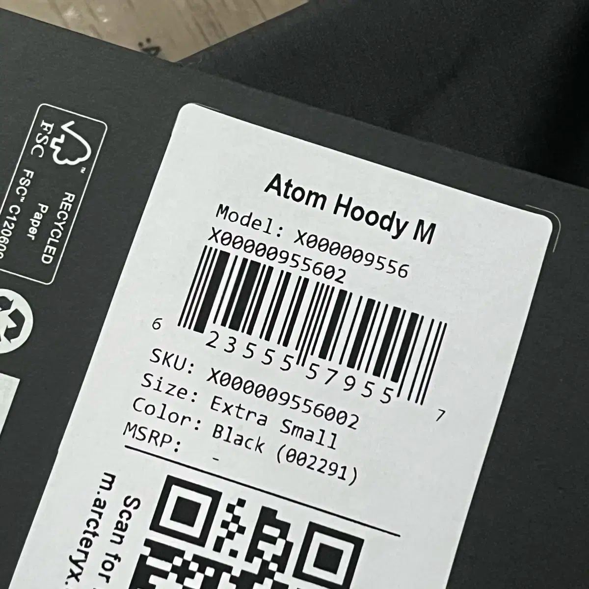 ARC TERYX アークテリクス Atom アトム フーディ メンズ XS