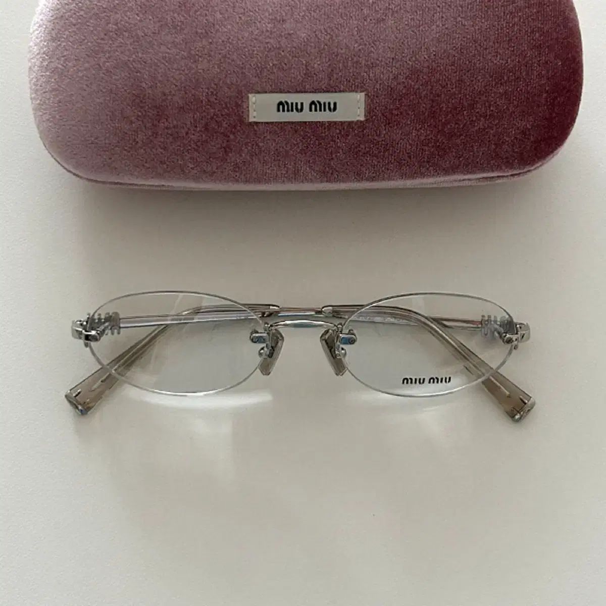 その他 myumyu 新品 MIU MIU(ミュウミュウ) 縁なしめがね シルバー - メルカリ