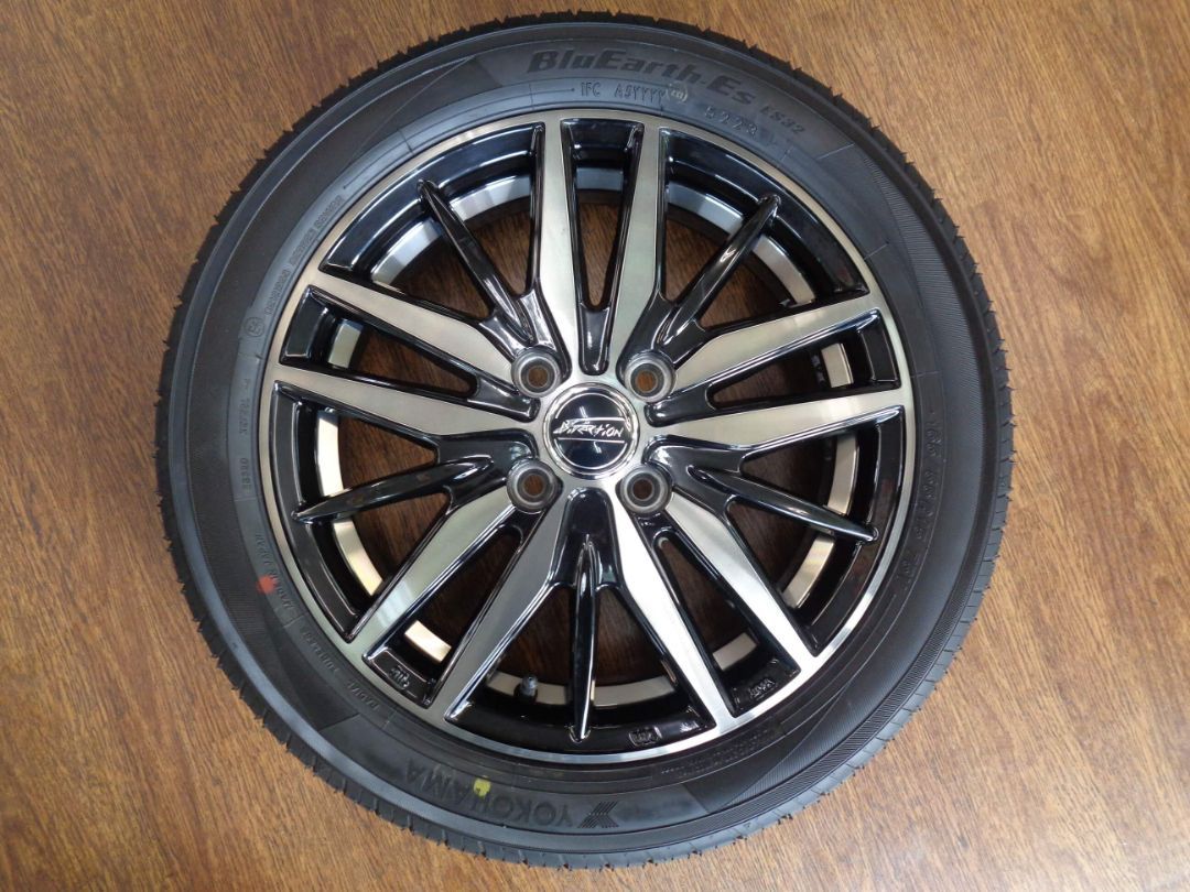 軽四アルミ15インチ4.5J 100 ＋43 エナセーブ2019年製 8〜7分山 165/50 