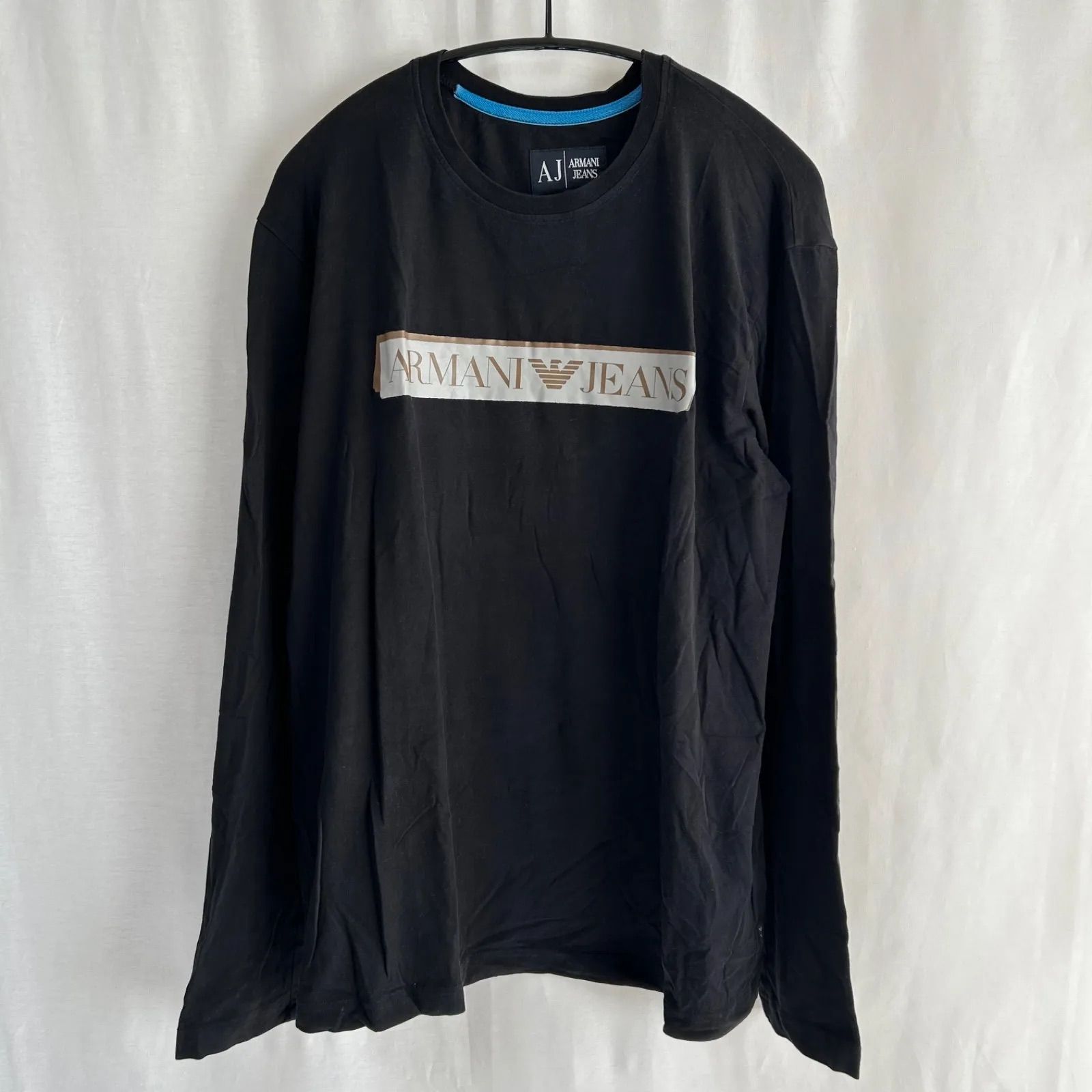 アルマーニジーンズ　カットソー　Mサイズ z937ARMANI JEANS アルマーニジーンズ カットソー ブラック ロンT