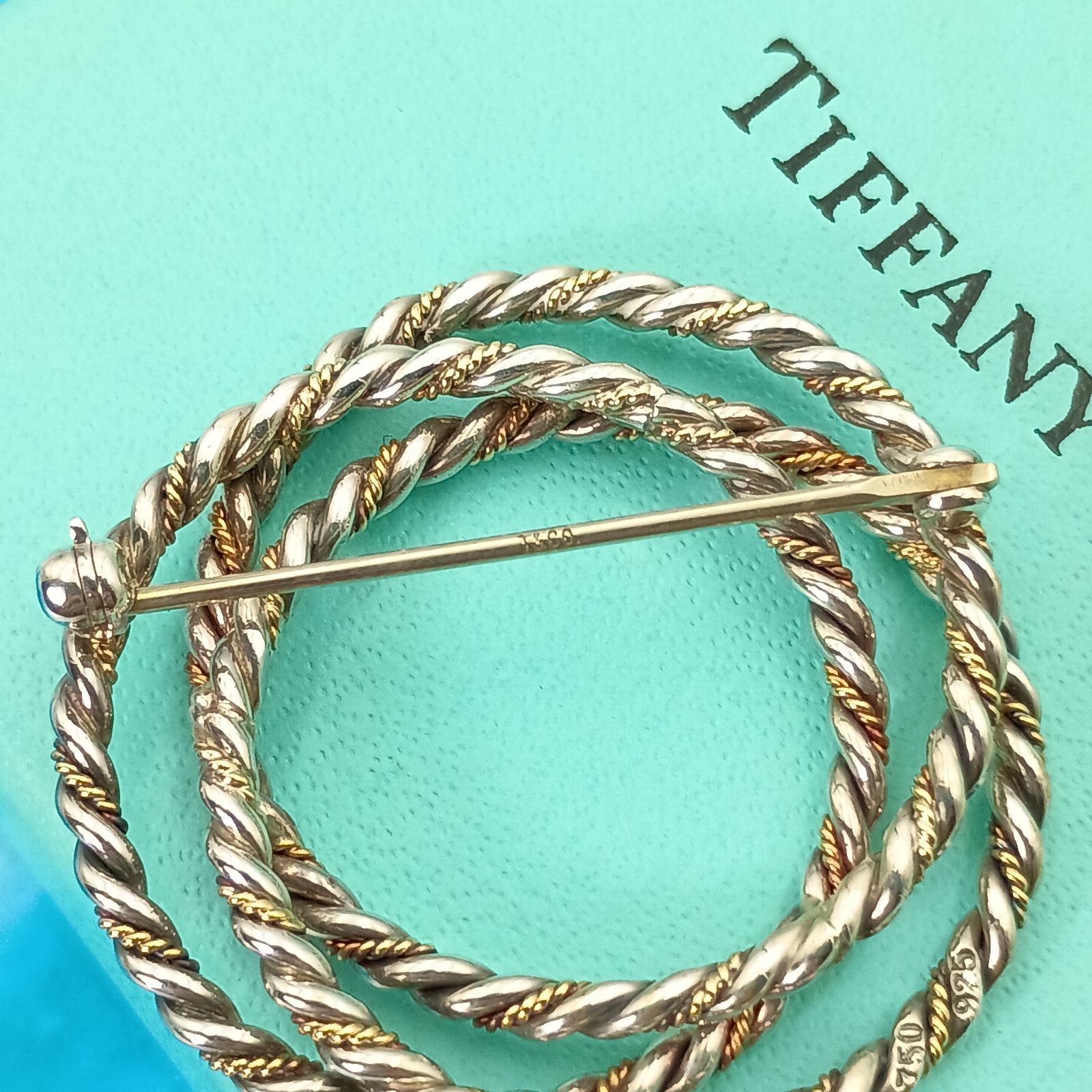 TIFFANY&Co ティファニー K18 コンビ ツイスト ロープ ブローチ