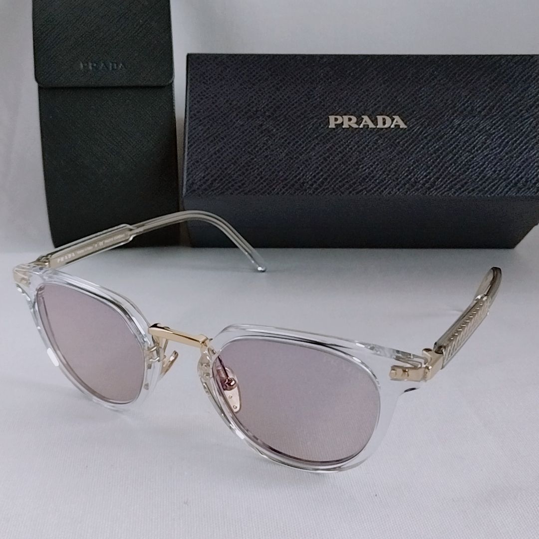 専用パッケージ付【新品未使用】PRADA サングラス クリアフレーム 調光レンズ プラダ