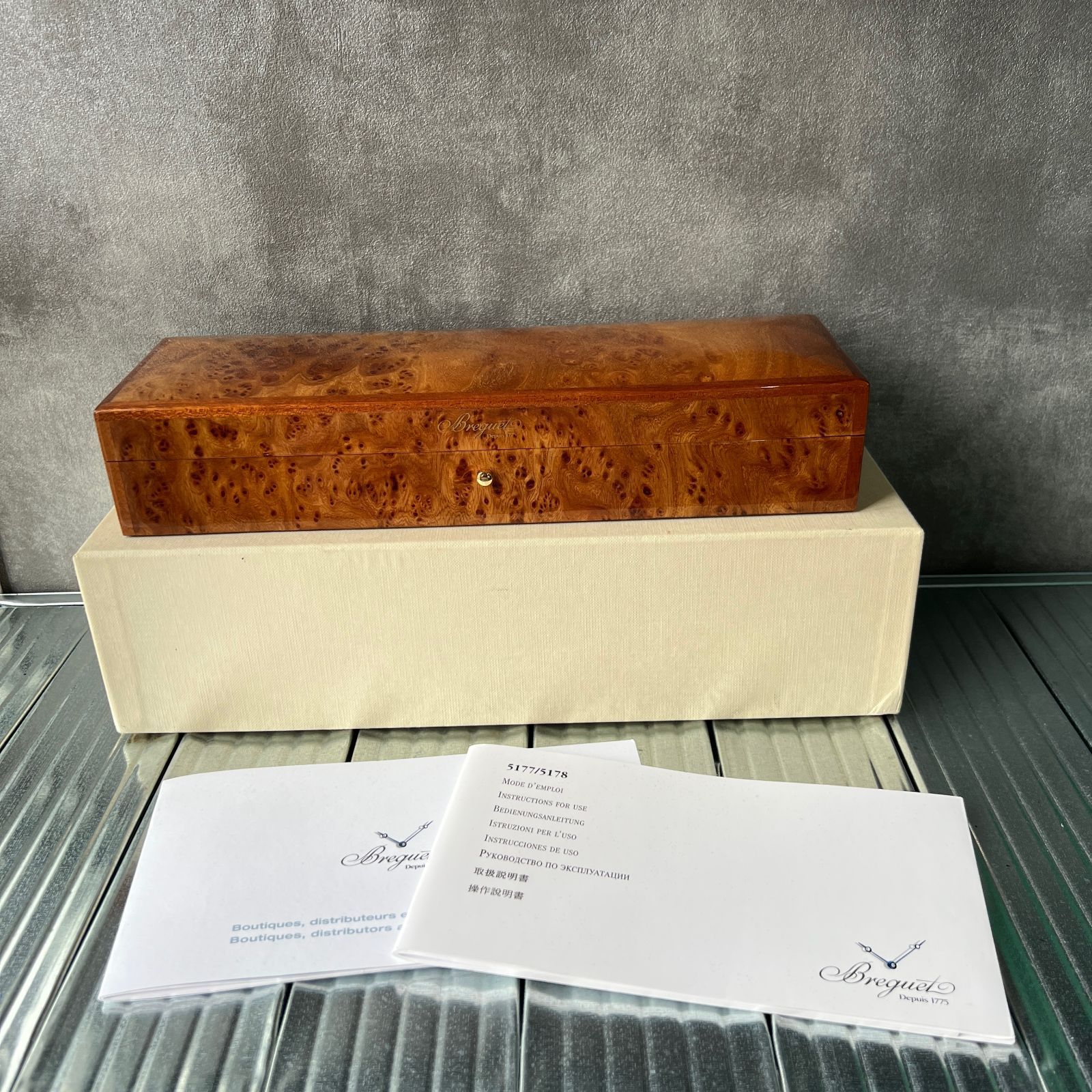 ブレゲ Breguet 空箱 時計ケース マホガニー ハードBOX 取扱説明