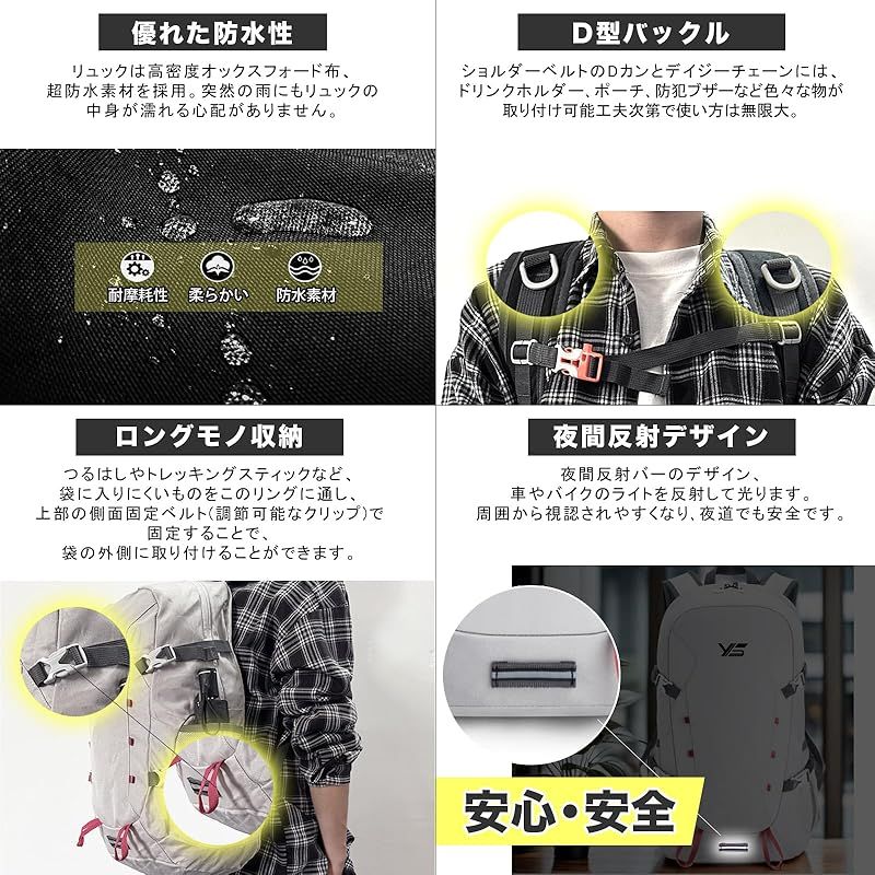 YENFESH] 折りたたみ式バックパック 登山 リュック 軽量パッカブル