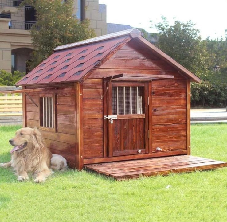 犬小屋 屋外用 大型犬 木製 犬舎 中型犬 超大型犬 屋根 ドア付き 大型 