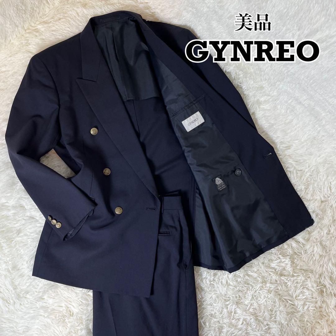 美品 日本製 GYNREO スーツ セットアップ 銀ボタン 背抜き