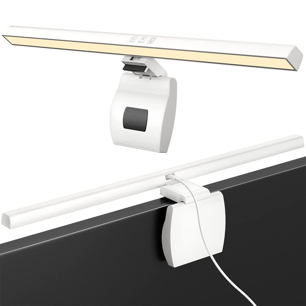 ホワイト Makilight モニターライト USBライト 50cm デスクライト モニター掛け式ライト 非対称配光 タッチセンサー調色調光 スクリーンライト PC作業 読書 仕事 寝室 卓上に対応 USB給電 ホワイト