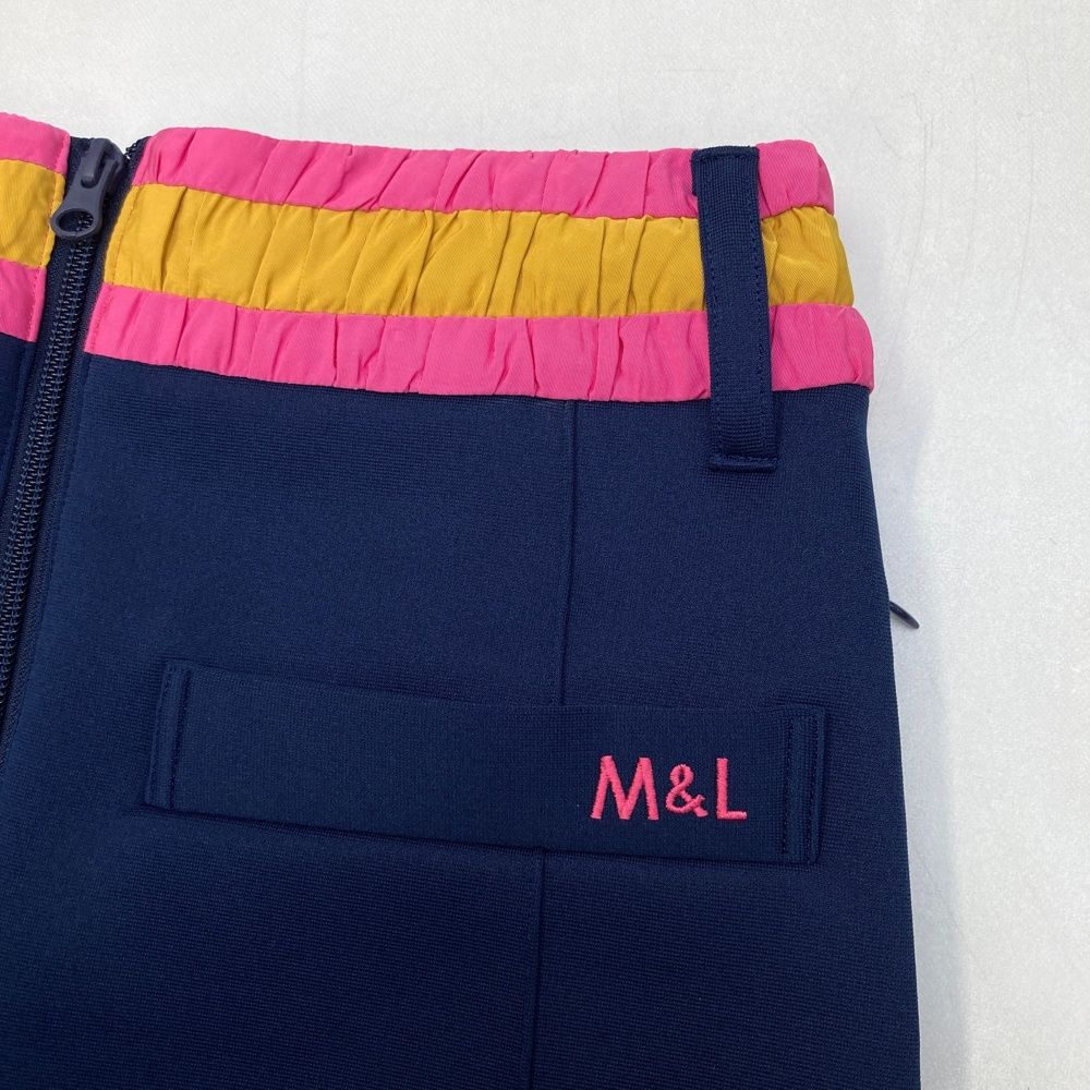 自宅でゆっくり試着！ サイズ 38 MARK-LONA マークアンドロナ インナー付 ストレッチスカート ネイビー系 240101510760 ゴルフウェア レディース ストスト