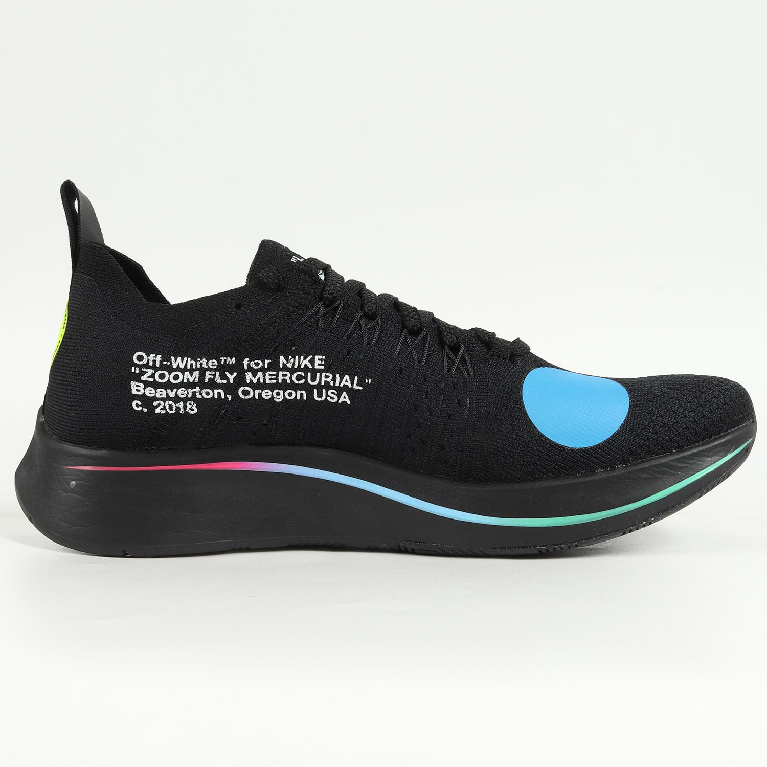 新品 OFF-WHITE オフホワイト NIKE ZOOM FLY MERCURIAL FLYKNIT (AO2115-001) 18SS ナイキ  ズーム フライ マーキュリアル フライニット ブラック サイズ：US9 27.0cm スニーカー コラボ - メルカリ