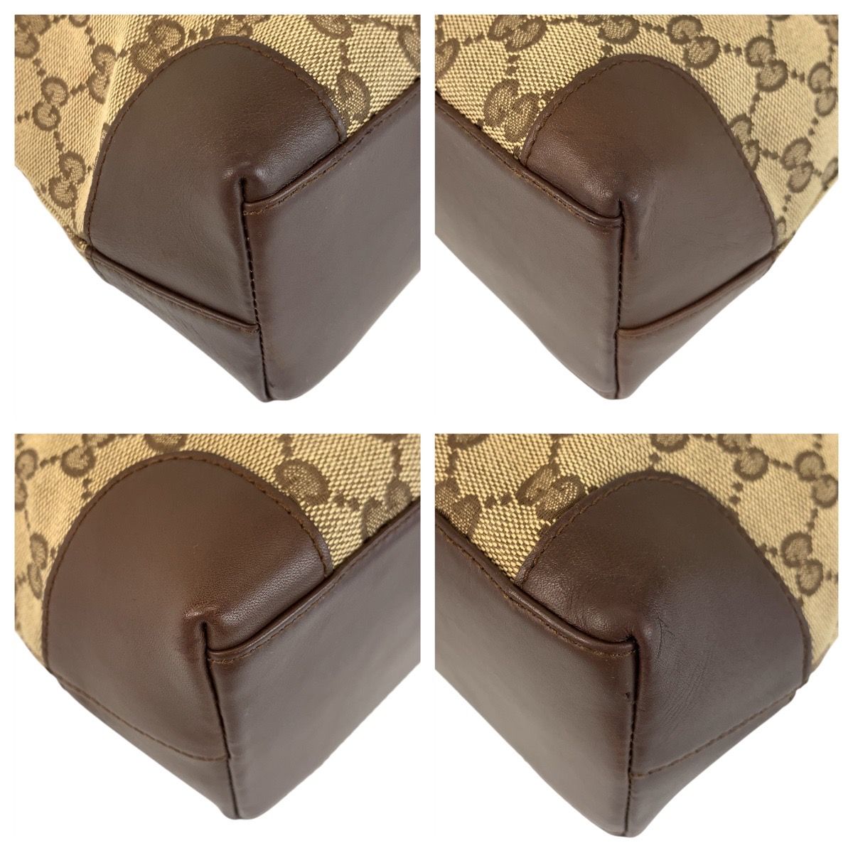 美品 GUCCI グッチ ベージュ ブラウン ゴールド金具 GGキャンバス  
