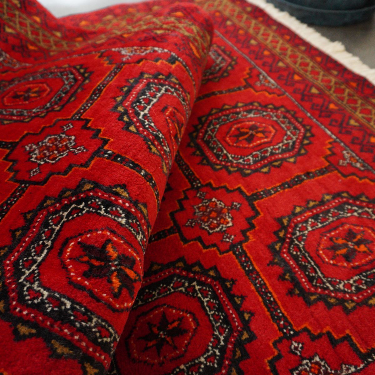 トルクメン ヴィンテージ ラグ トライバル アンティーク 絨毯