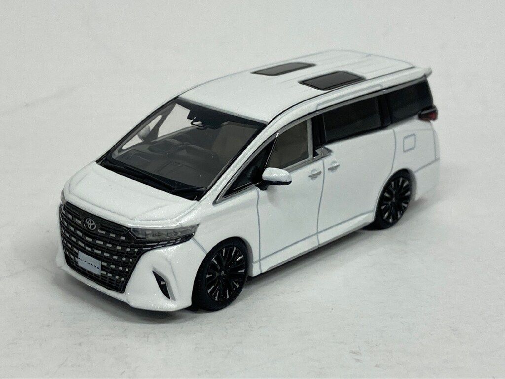 MODEL 1 1/64 TOYOTA ALPHARD Platinum White Peal RHD