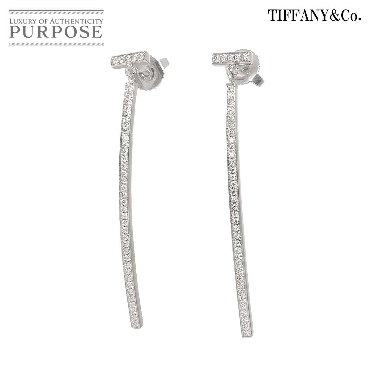 ティファニーT バーピアス K18 WG ホワイトゴールド 18金