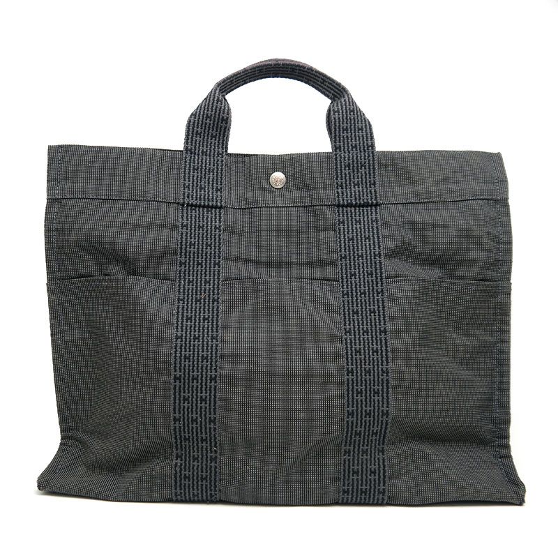 エルメス HERMES エールライントートMM グレー キャンバス A4