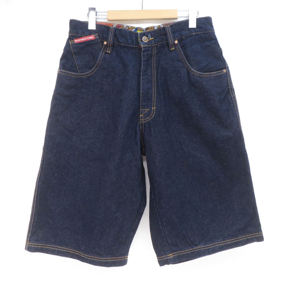 割引購入 PLATINUM FUBU ハーフ シャイニーデニムショーツ プラチナムフブ パンツ
