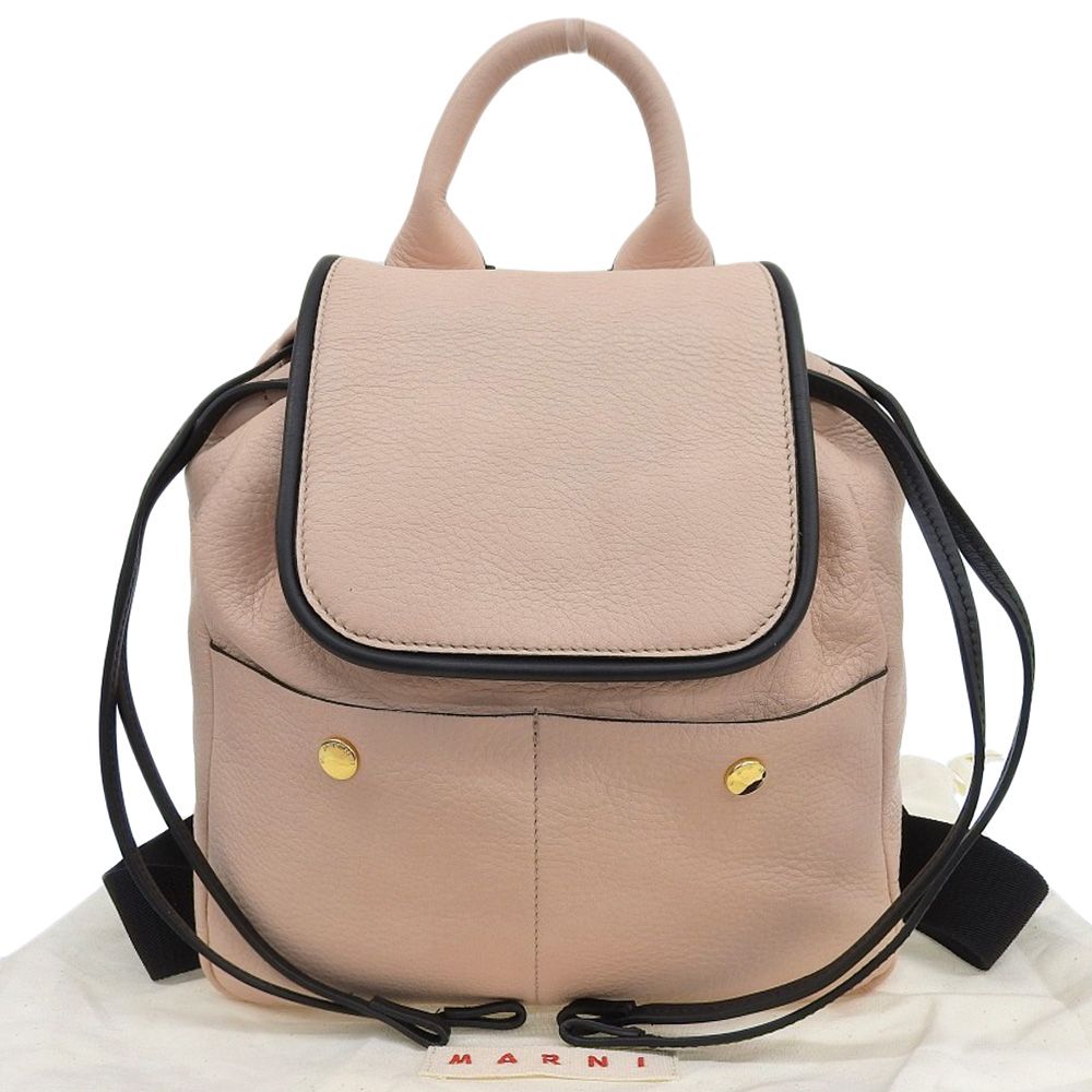 美品 MARNI マルニ レザー バイカラー バックパック リュックサック 