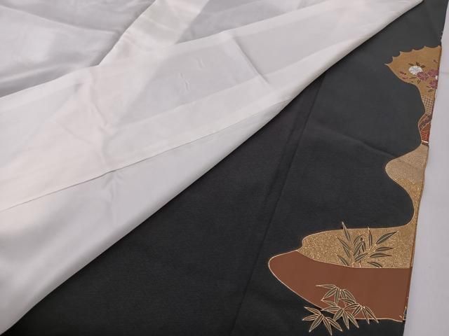 平和屋着物□豪華黒留袖 作家物 駒刺繍 松竹梅 平安人物風景文