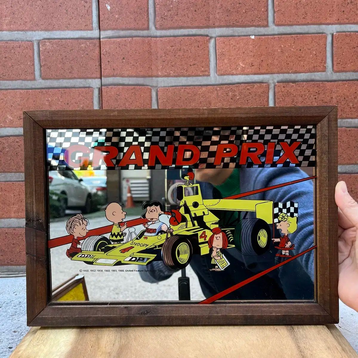 昭和レトロ！ヴィンテージ！美品 SNOOPY スヌーピー パブミラー SNOOPY:スヌーピー&ウッドストック／ビンテージパブミラー