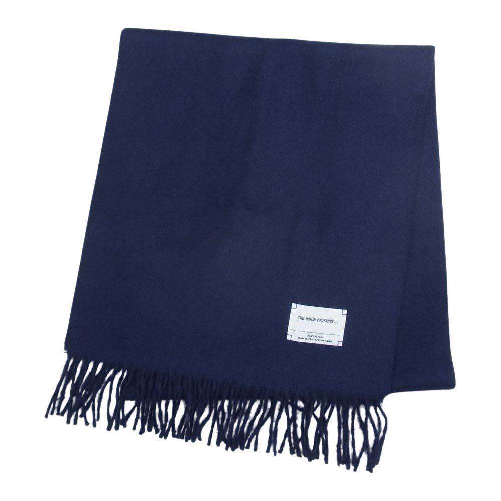 THE INOUE BROTHERS】 ベビーアルパカ マフラー 紺 極美品 THE INOUE
