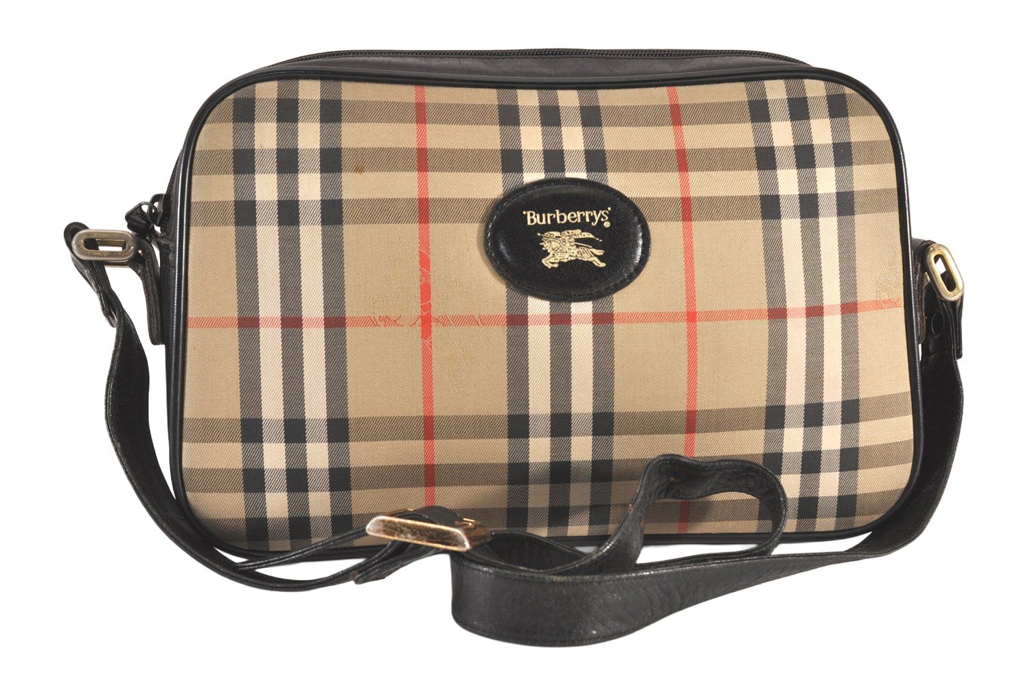 Burberrys バーバリーズ ノバチェック柄 ショルダークロスバッグ キャンバス レザー ベージュ 1949N