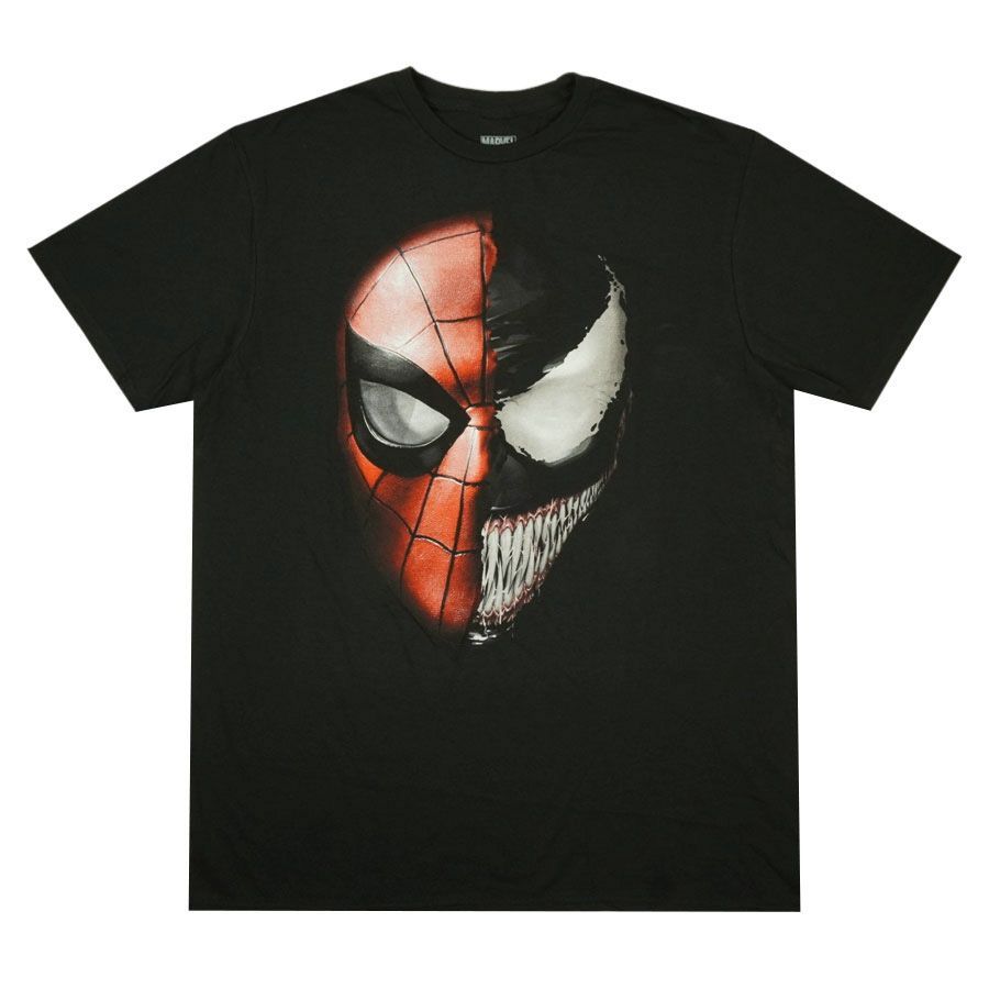 新品 メンズ レディース Tシャツ SPIDER-MAN × VENOM SPLIT FACE