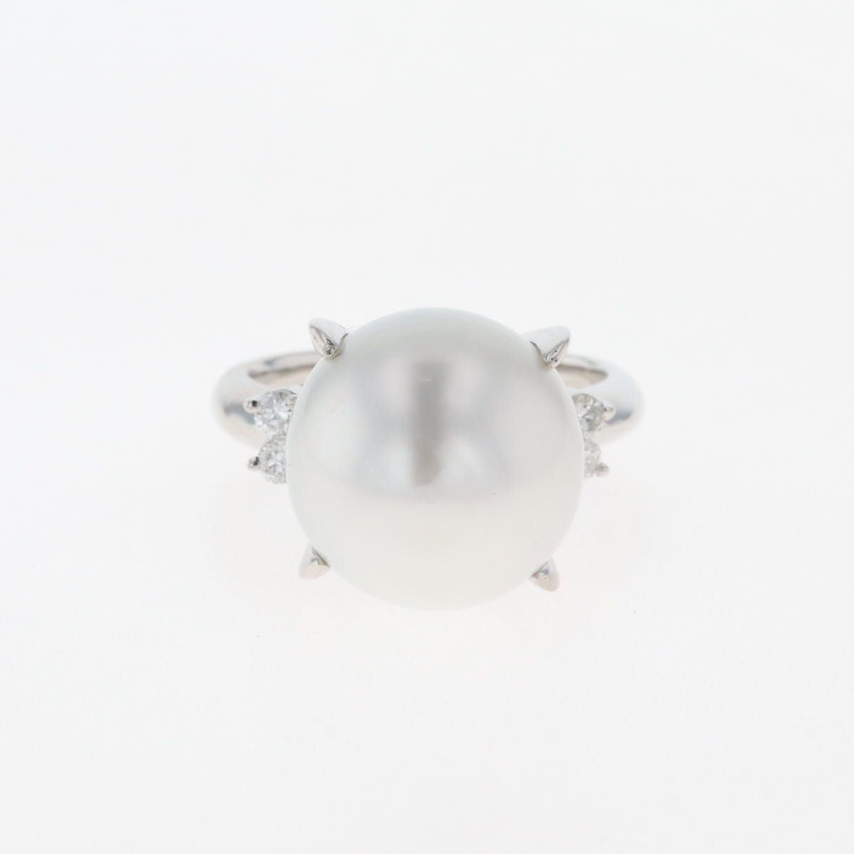 在庫一掃】 パール デザインリング プラチナ 指輪 メレダイヤ 真珠  