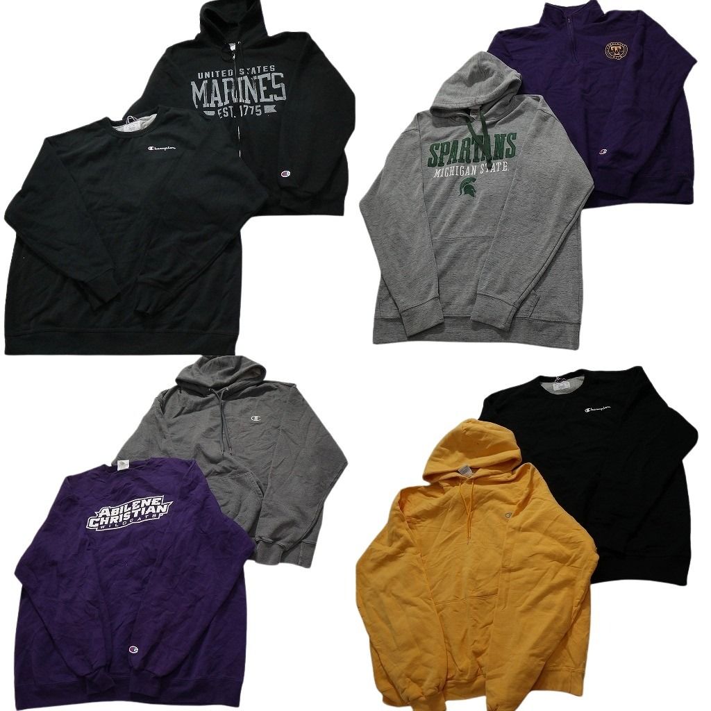 あんしん鑑定 古着卸 まとめ売り チャンピオン Champion スウェット 8枚セット メンズ XL |2XL フーディー フルジップ カレッジ風 古着 NC3918 シンプルで機能的