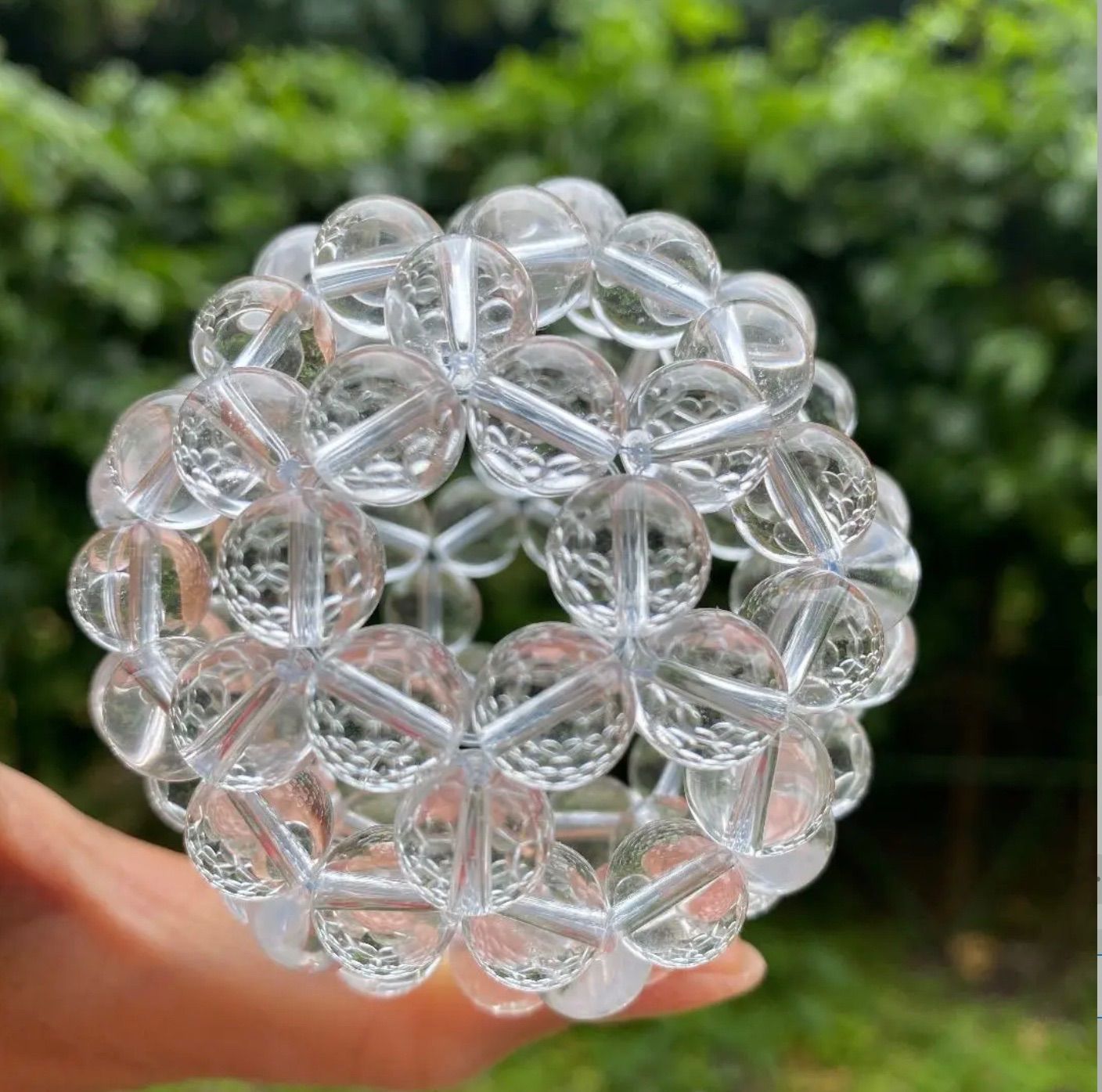 神聖幾何学フラーレン水晶✨10mmピンク秘紅石✨宇宙エネルギー✨幸福