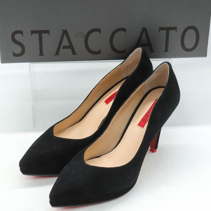 スタッカート パンプス ハイヒール ブランド シューズ 靴 黒 レディース 23サイズ ブラック STACCATO